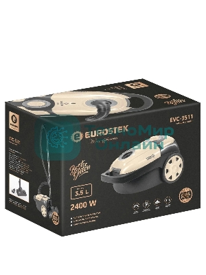 Пылесос Eurostek EVC-3511 бежевый, 420/2400 Вт, уборка сухая, пылесборник мешок 3,5 л