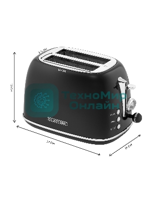 Тостер Galaxy Line GL 2920, магия черного, металл, 900 Вт, 6 степеней поджарки