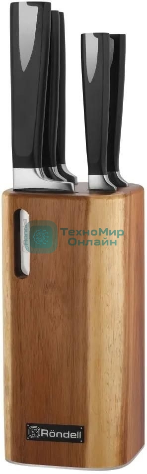 Набор из 5 ножей в блоке Rondell Cascara RD-1852