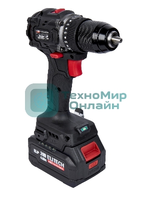 Дрель-шуруповерт Elitech CD 20SL2, 20 В, 2 Ач, 60 Нм, бесщеточный