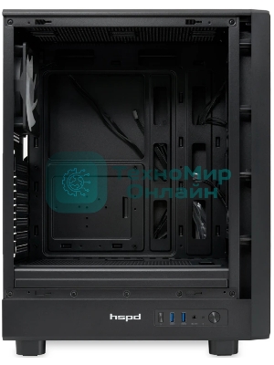 Компьютерный корпус HSPD M510, Mesh Mid Tower, черный, TG, 0.5 SPCC, 4x120мм ARGB ATX, mATX, mITX 180/280/160мм 1x2.5