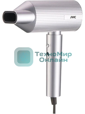 Фен JVC JHD012 серый/серебристый, 1800 Вт
