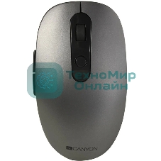 Мышь беспроводная Canyon MW-9 серый, 1600 dpi, радиоканал, Bluetooth, USB, кнопки - 6