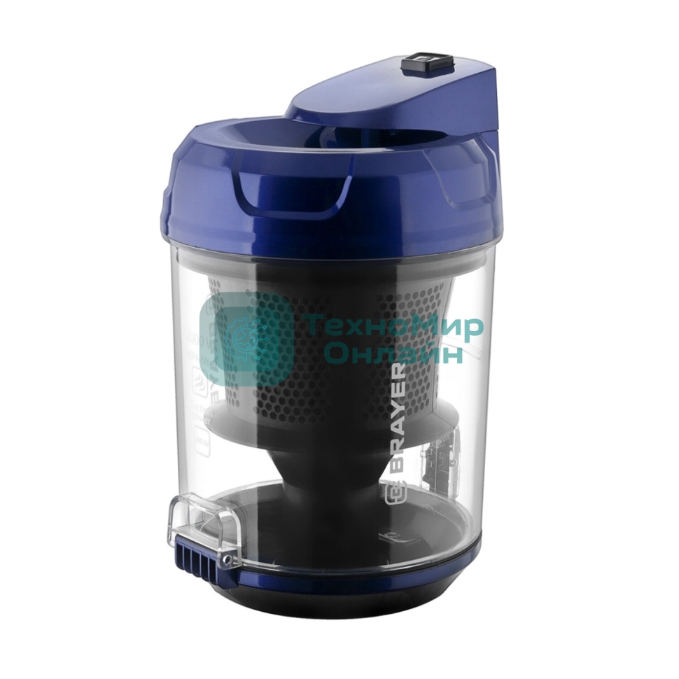 Пылесос BRAYER BR4203 черный/синий, 380/2000 Вт, уборка сухая, пылесборник контейнер 3.5 л