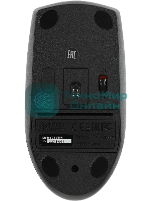 Мышь беспроводная A4Tech G3-330N черный, 1200 dpi, радиоканал, USB, кнопки - 3