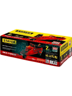 Домкрат STAYER 43152-2 RED FORCE гидравлический подкатной, 2т, 125-320мм