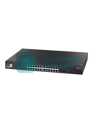 Коммутатор ECS4620-28P Edge-corE 24 x GE + 2 x 10G SFP+ ports + 1 x expansion slot (for dual 10G SFP+ ports) L3 Stackable Switch, w/1 x RJ45 console port, 1 x USB type A storage port, RPU connector, Stack up to 4 units,PoE Budget max. 410W