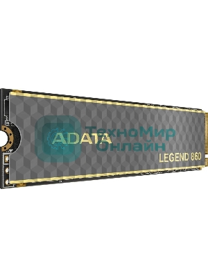 Накопитель SSD ADATA LEGEND 860, 500Gb, PCIe 4.0 x4, M.2 2280, NVMe, R/W 5000/3000, с радиатором
