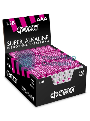 Элемент питания алкалиновый AAA/LR03 1.5В Super Alkaline box-96 display (уп.96шт) ФАZА 2854674