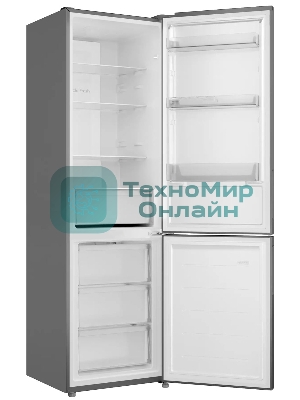 Холодильник Candy CFN6200SD серебристый двухкамерный 243/91л морозилка снизу, No Frost