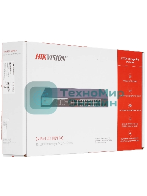 Коммутатор Hikvision DS-3E0326P-E(C), 24×1 Гбит/с PoE + 2×1 Гбит/с Combo (RJ45/SFP) + 2×1 Гбит/с SFP, неуправляемый