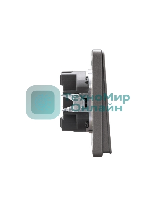 Выключатель Kranz ROUND 1 кл проходной (переключатель) с подсветкой 10А с/у титан