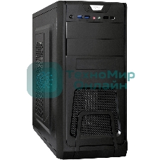 Компьютерный корпус Miditower ExeGate CP-603-UNS400 (ATX, БП UNS400 с вент. 12см, 2хUSB, аудио, черный)