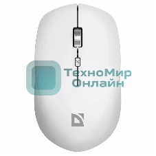 Мышь беспроводная Defender Velvet MB-406 белый, 1600 dpi, радиоканал, Bluetooth, USB, кнопки - 4