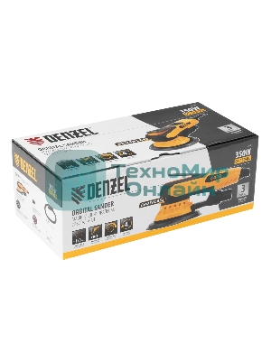 Эксцентриковая шлифовальная машина бесщеточная Denzel OS-150-BL, 350 Вт, 4000-10000 об/мин