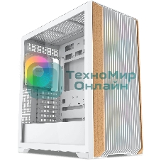 Компьютерный корпус без блока питания SAMA Z60 белый, Midi-Tower, TG, 4x140мм ARGb, 2xUSB 3.0 + 1xUSB 3.1 Type-C, E-ATX, ATX, mATX, mITX белый