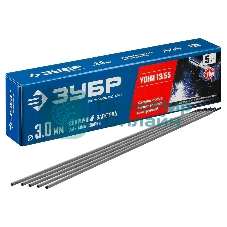 Электрод Зубр сварочный УОНИ 13/55 с основным покрытием, для ММА сварки, d 3.0 х 350 мм, 5 кг в коробке, Профессионал.