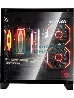 Компьютерный корпус Bloody BD-CC105 черный без БП mATX 5x120мм 1xUSB 2.0 1xUSB 3.0 audio bott PSU