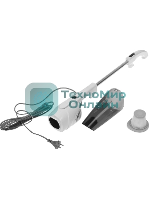 Пылесос вертикальный Deerma Combo DX118C белый, питание от сети, 400 Вт, уборка сухая, пылесборник 1.2 л