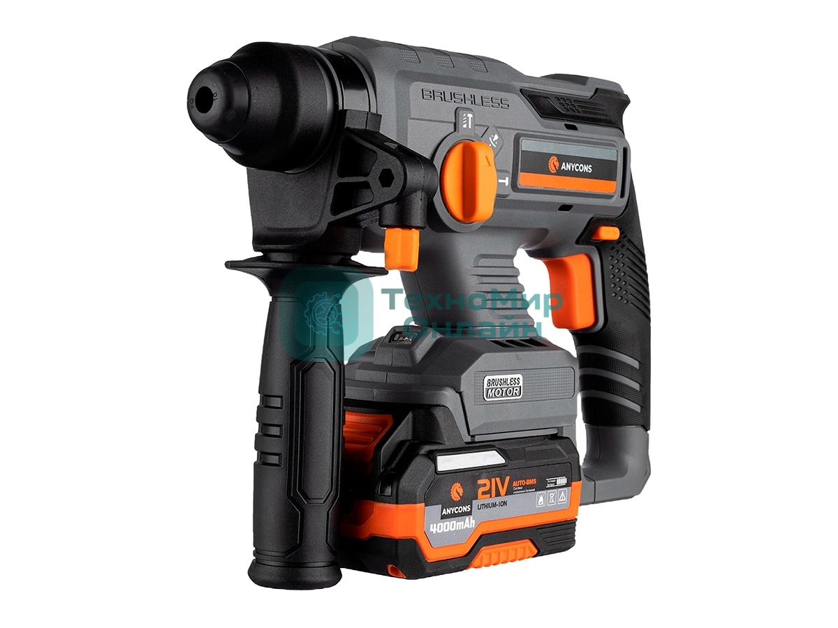Бесщеточный перфоратор Anycons AC-H408 SDS+, 2 Дж, 21В, 2 акб, AC-H4082