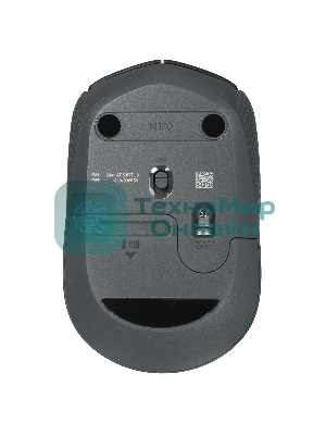 Мышь беспроводная Logitech M170 черный/темно-серый, 1000 dpi, радиоканал, USB, кнопки - 3