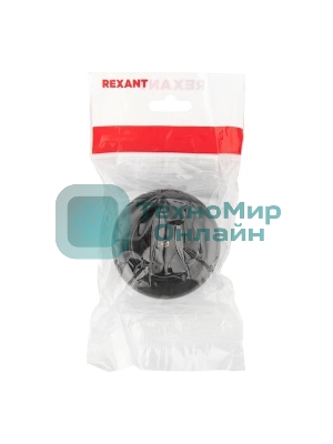 Розетка штепсельная Rexant карболитовая, открытой установки, б/з 16 А, черный