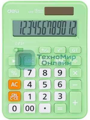 Калькулятор настольный Deli EM210FGREEN зеленый 12-разр.