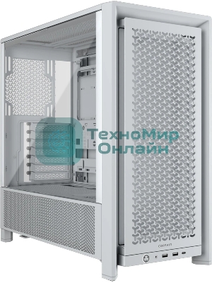 Компьютерный корпус без блока питания Corsair Frame 4000D, Midi-Tower, TG, no fan, 2xUSB-A 3.2, 1xUSB 3.2 Type-C, E-ATX, ATX, mATX, mITX White