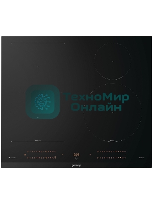 Варочная панель Gorenje, 60 см, индукция, 4 зоны нагрева, слайдерное управление, таймер, функция Bridge, функция PowerBoost, автопрограммы, автоопределение посуды, StableHeat, защита от детей, черный