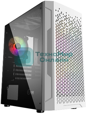 Корпус PowerCase Mistral Micro Z3W Mesh LED, Micro-Tower, белый