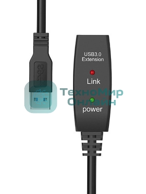 Кабель-адаптер USB3.0-repeater Aopen, удлинительный активный Am-->Af 5м QUST/qust ACU827A-5M
