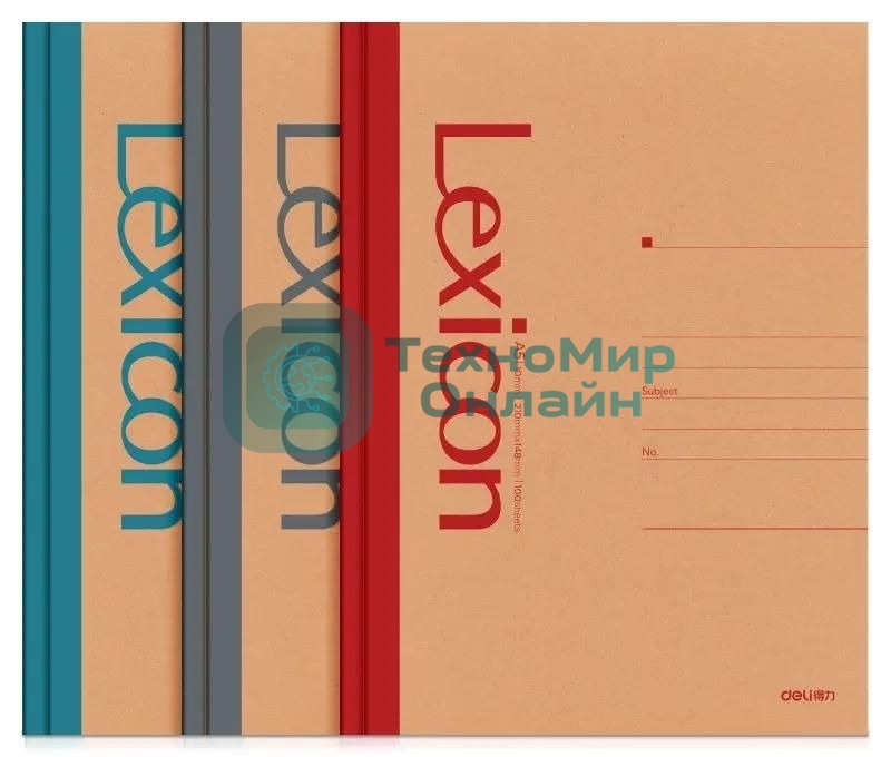 Тетрадь Deli 23212, A5, 100 л, линейка, ассорти