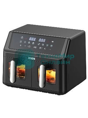 Аэрогриль Renova AF5-DTB2 черный, 2000 Вт, 9 л, сенсор, 8 программ