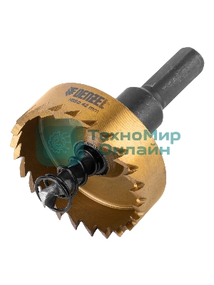 Коронка по металлу Denzel HSS, 42 мм, нитридтитановое покрытие
