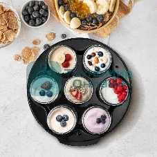 Йогуртница Kitfort КТ-6295 20Вт 7б. 190мл упр.:электрон. серебристый/черный