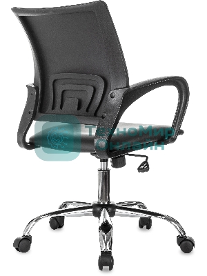 Кресло компьютерное Бюрократ CH-695NSL черный, экокожа, крестов. металл хром