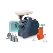 Мясорубка электрическая Аксион М62.03 синий, 2000 Вт, 4.0 кг/мин, реверс, защита от перегрузки, насадки - 6