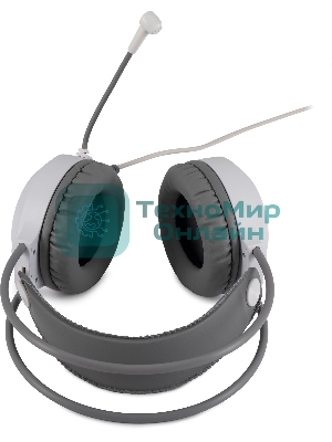 Гарнитура Oklick HS-L300G белый, проводная, 3.5 мм, подсветка