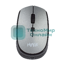 Мышь беспроводная HIPER HOMW-081 серый, 1600 dpi, радиоканал, USB, кнопки - 4