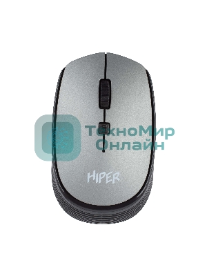 Мышь беспроводная HIPER HOMW-081 серый, 1600 dpi, радиоканал, USB, кнопки - 4