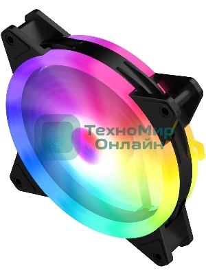 Вентилятор для корпуса GMNG GG-CF120ARGb2-PWMBK черный, 120 мм, 1500 об/мин, 26 дБ, 4 pin