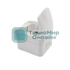 Розетка одноместная Kranz Mini OG открытой установки с заземлением, IP54 белая