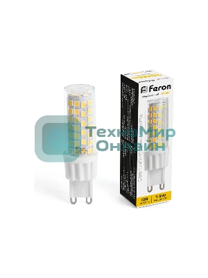 Лампа светодиодная Feron LB-436 13Вт 230В G9 теплый капсульная