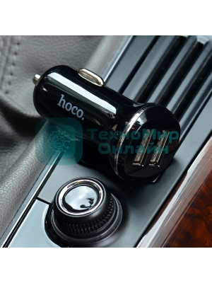 Автомобильная зарядка HOCO Z1 2xUSB, 2.1A, 11W, черный