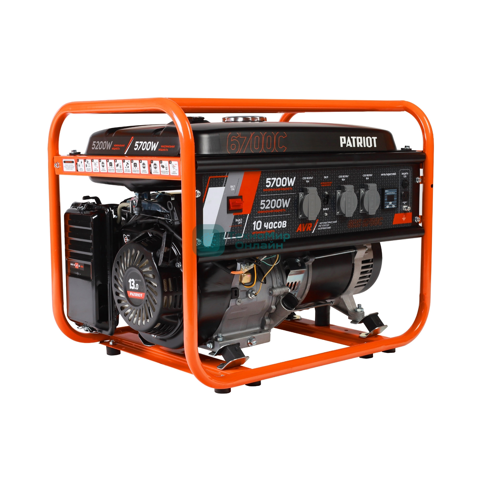 Электрогенератор бензиновый Patriot GRS 6700C, 5.7 кВт, 70 дБ, 73 кг