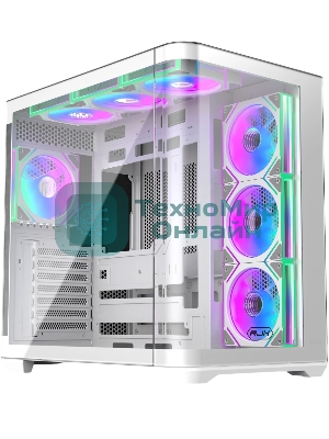Корпус без блока питания Raijintek ATREUS BT7, Midi-Tower, TG, 7x120мм ARGB, 2xUSB-A 3.0 + 1xUSB Type-C , E-ATX, ATX, mATX, mITX White