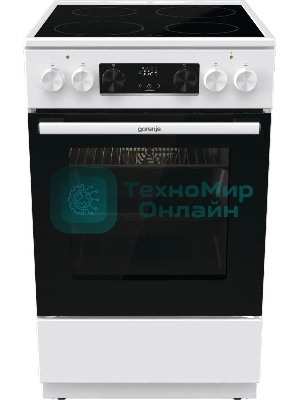 Плита электрическая Gorenje GEC5C61WG белый, конфорок 4 электрических, духовка 70 л, 50 см x 85 см x 59.4 см (без крышки)