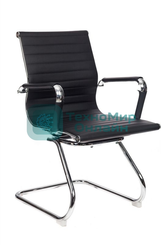 Кресло Бюрократ CH-883-LOW-V/BLACK черный, экокожа, 120 кг, механизм качания, низкая спинка