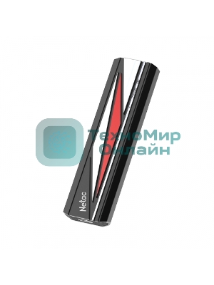 Внешний SSD Netac ZX20L, 256 Gb, USB 3.2 Gen 2x2 Type-C, R/W 2000/1800, черный