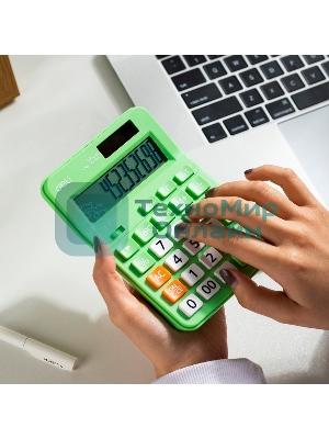 Калькулятор настольный Deli EM210FGREEN зеленый 12-разр.